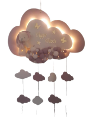 Renkli Işıklı Kabartmalı Bulut Kapı Süsü