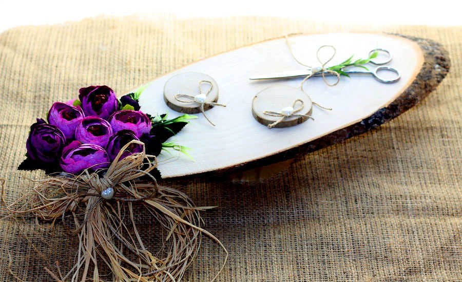 Kütük Söz Nişan Yüzük Tepsisi K4