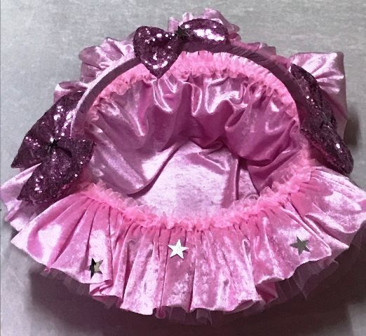 Kadife Kabarık Payet Fiyonklu Sepet