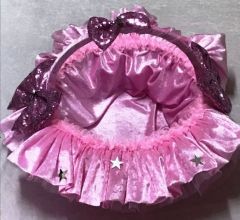 Kadife Kabarık Payet Fiyonklu Sepet