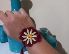 Bordo Nedime Bilekliği