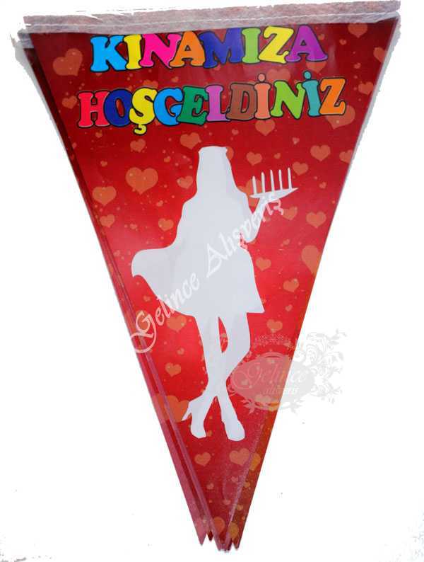 Kınamıza Hoşgeldiniz Flama Bayrak Kırmızı