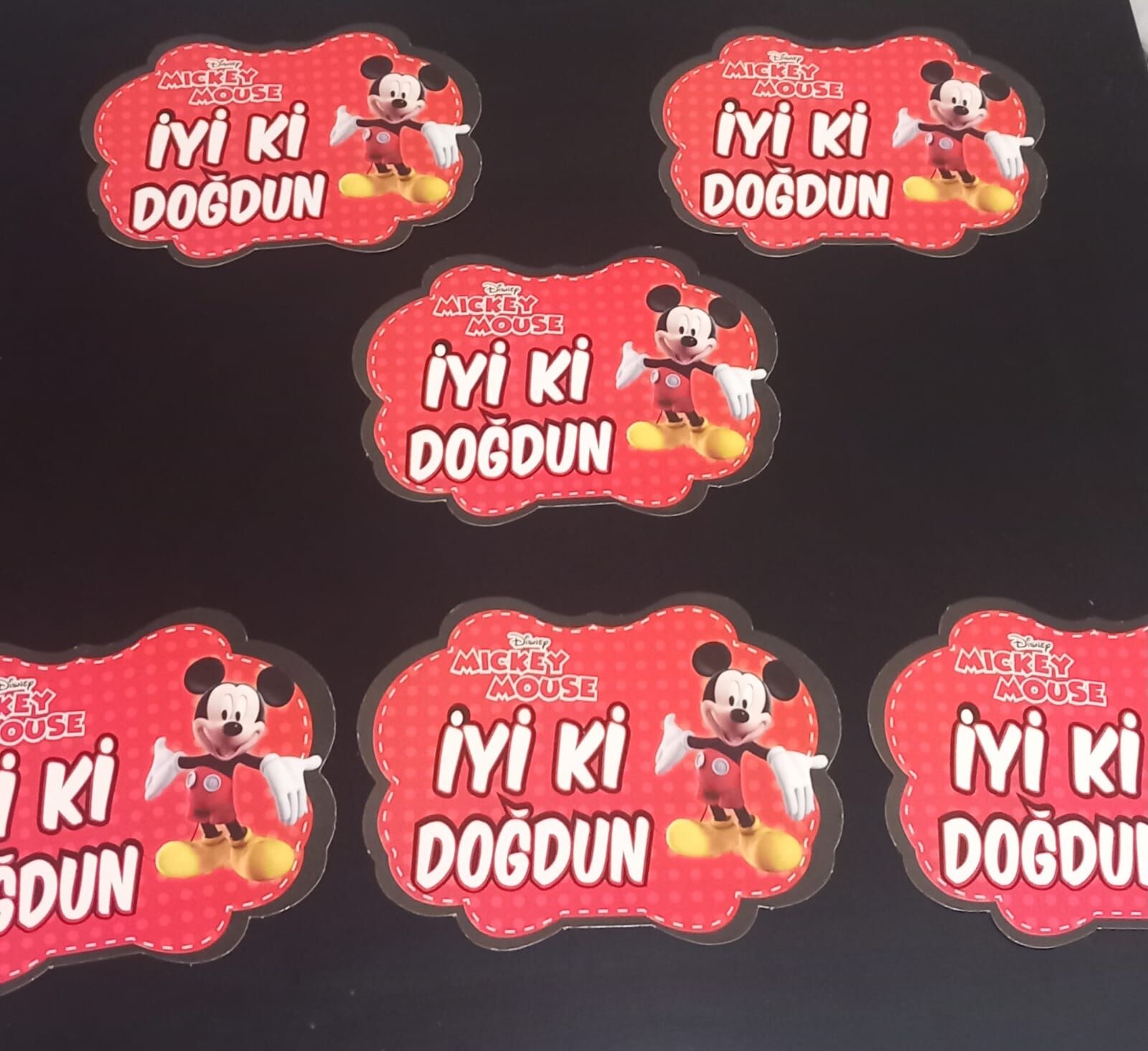 Mickey Mouse Doğum Günü Konuşma Balonu 6'lı