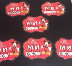 Mickey Mouse Doğum Günü Konuşma Balonu 6'lı