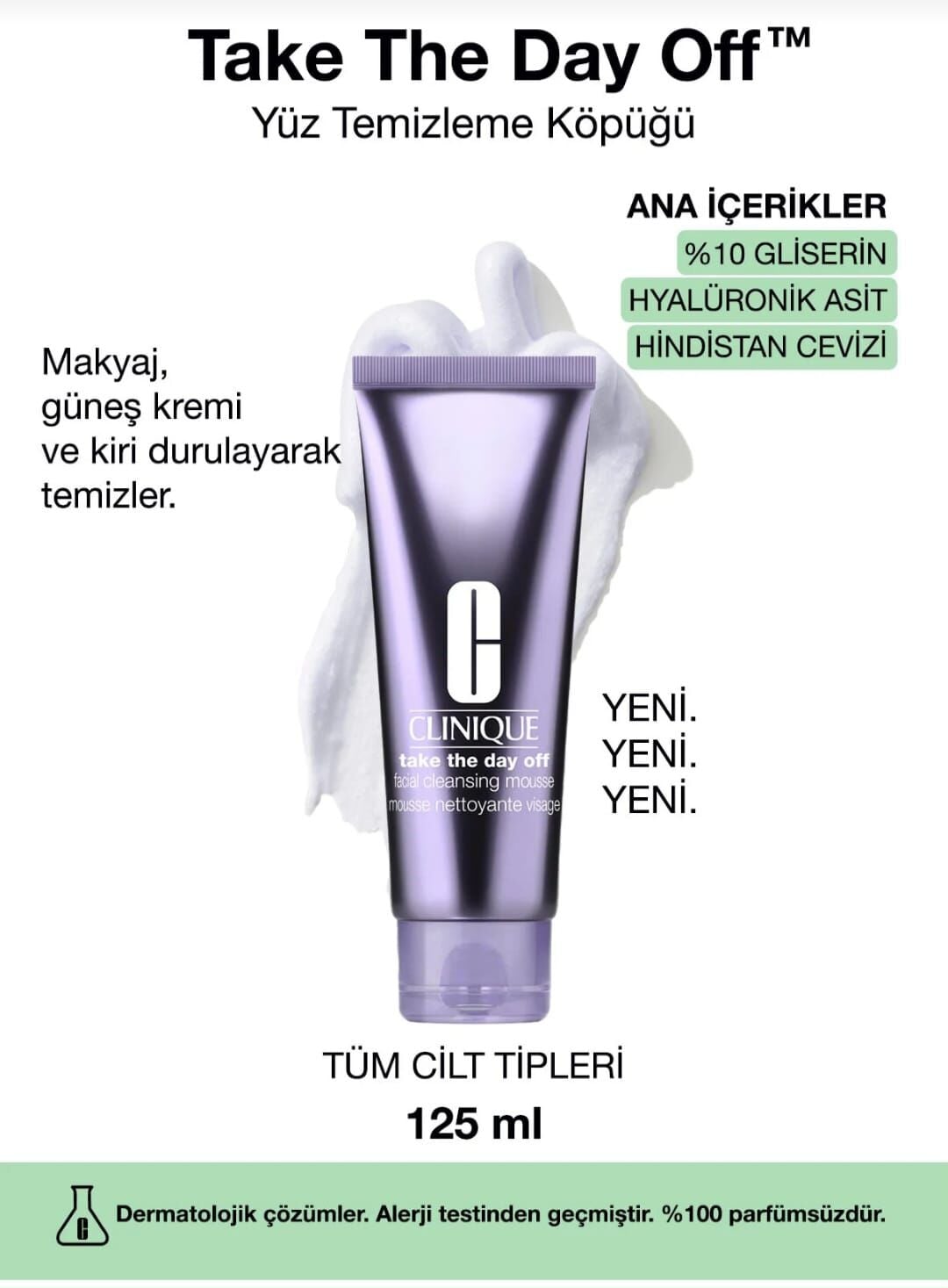 Clinique Take The Day Off Yüz Temizleme Köpüğü 125 ml