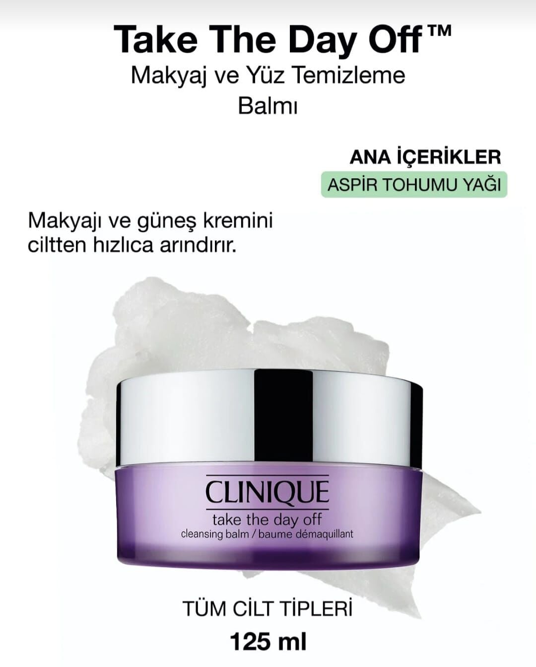Clinique Take The Day Off-Makyaj ve Yüz Temizleme Balmı 125 ml