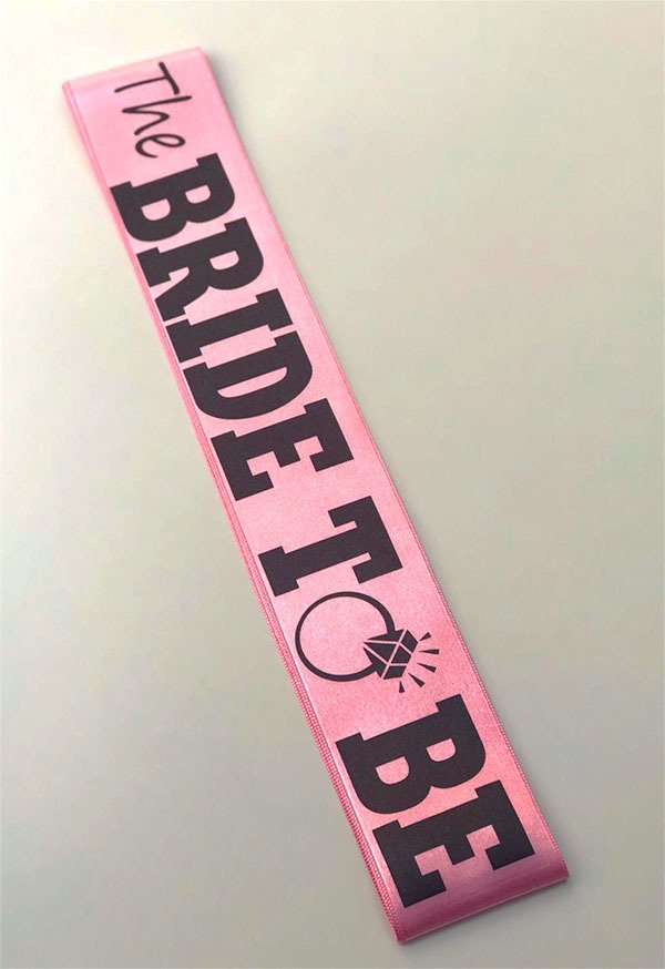 Bride to Be Kuşak Tek Taş Pembe