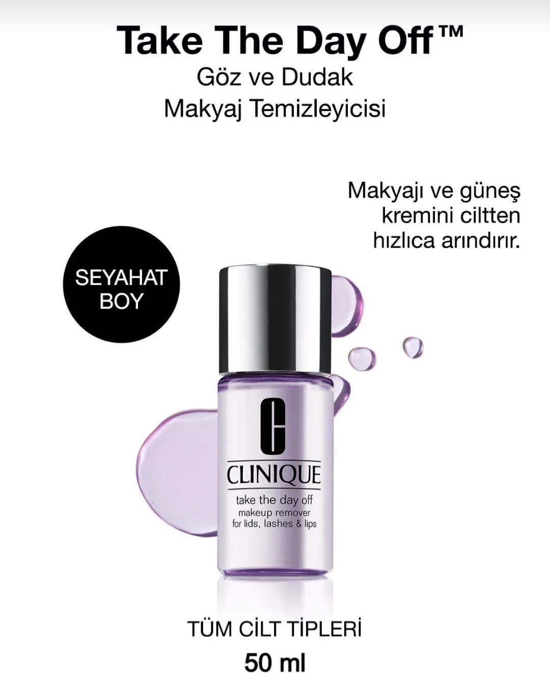 Clinique Take The Day Off- Göz ve dudak makyaj temizleyicisi-50 ml