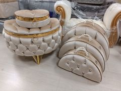 Yarımay Sandık Makyaj Kutusu ve Çanta Set 5 parça Cappuccino