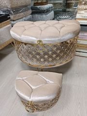Kapitone Metal Sandık ve Makyaj Kutusu