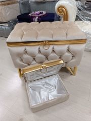 Kapitone Sandık 2'li Set Cappuccino