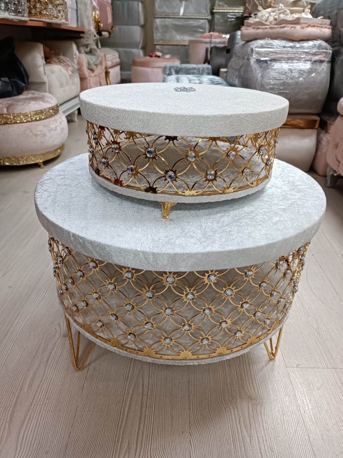 Yuvarlak Metal Sandık 2 parça