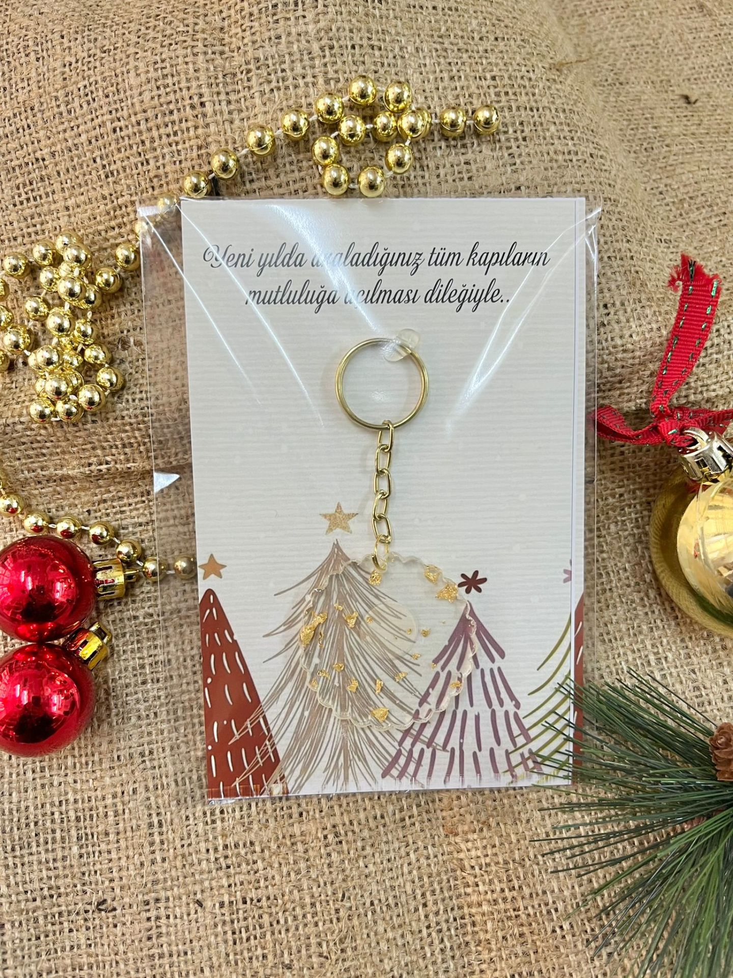 Epoksi Anahtarlık Yılbaşı Yeni Yıl Hediyelik