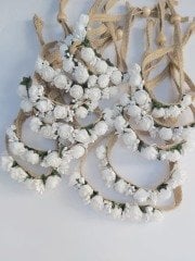 Beyaz Çiçekli Gelin Tacı