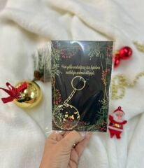 Epoksi Gold  Anahtarlık Yeni Yıl Yılbaşı Hediyelik