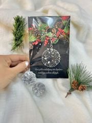 Epoksi Gümüş Anahtarlık Yeni Yıl Yılbaşı Hediyelik