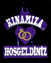 Kalp Alyanslı Kınamıza Hoşgeldiniz Kapı Süsü