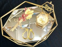 Prizma Söz Nişan Yüzük Tepsisi Altın