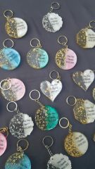 20 Adet Kişiye Özel  Epoksi Reçine Anahtarlık