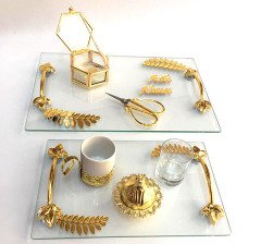 Söz Nişan Yüzük Tepsisi Seti Cam