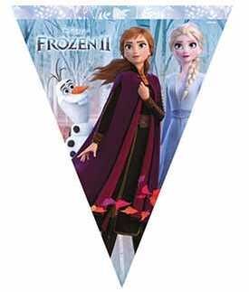 Frozen Baskılı Üçgen Bayrak Flama