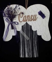 Ahşap Melek Püsküllü Kapı Süsü