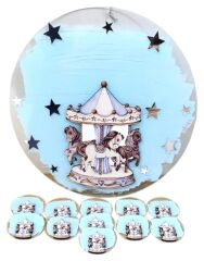 Pleksi kabartmalı Atlıkarınca kapı süsü - 20 adet hediyelik takım