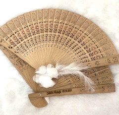 Ahşap Yelpaze Nikah Şekeri İncili