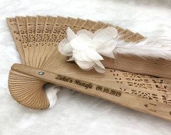 Ahşap Yelpaze Nikah Şekeri İncili