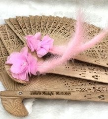 Ahşap Yelpaze Nikah Şekeri İncili