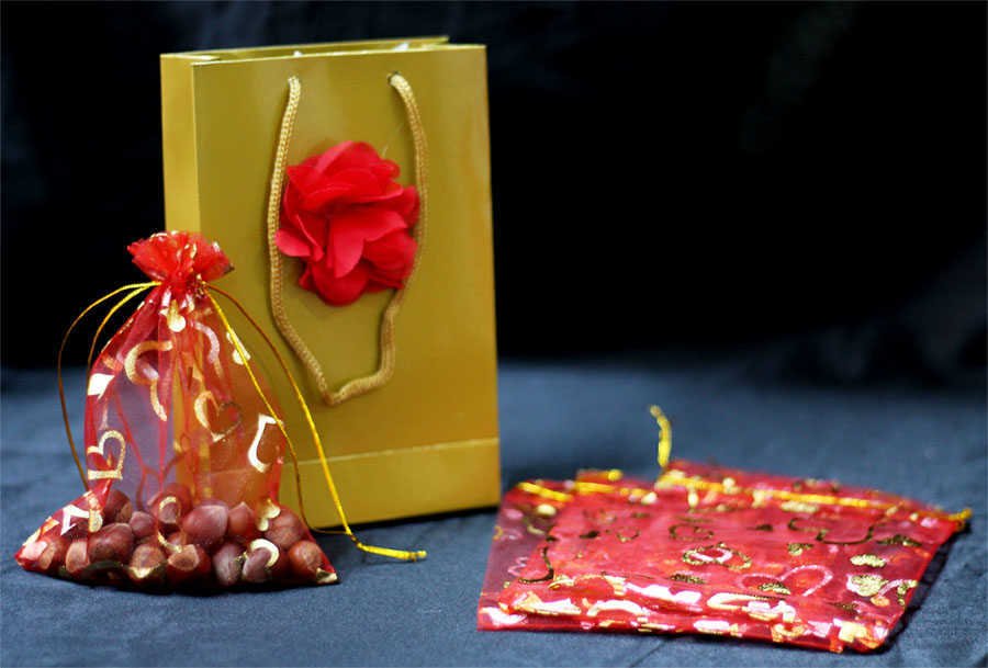 Karton Gold Çanta Çiçek